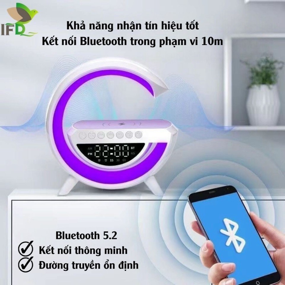 Loa Bluetooth Chữ G BT-3401 Đa Năng Tích Hợp Sạc Không Dây -Đông Hồ Báo Thức - Đèn Trang Trí | BigBuy360 - bigbuy360.vn