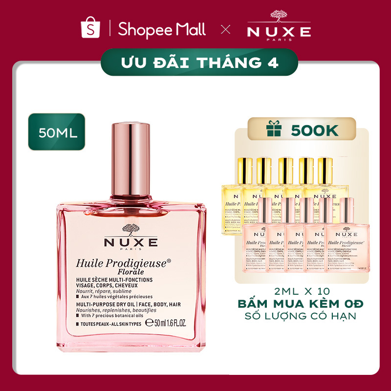 [MUA 50ML TẶNG 10ML] Dầu dưỡng khô đa năng Hương Hoa Huile Prodigieuse Florale Multi-purpose Dry Oil 50ml