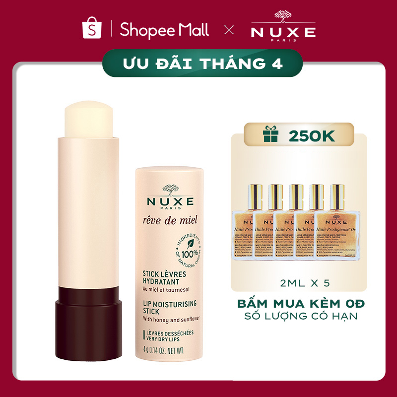 [TẶNG 10ML DẦU DƯỠNG] Son Dưỡng Môi Reve de Miel 4g