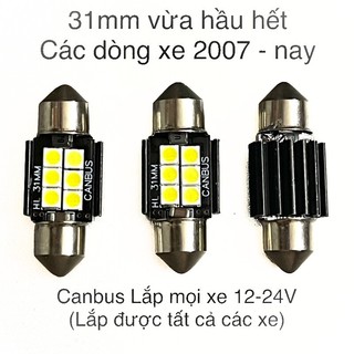 Bóng led trần oto đèn led trần t10 ô tô xe hơi canbus 12v-24v 31mm cho o to ôtô