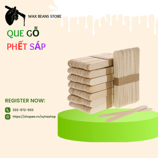 10 Que gỗ gạt sáp wax lông size to gấp 2 lần que kem