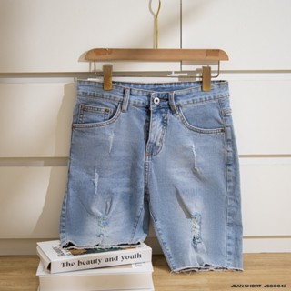Quần Jean Short Nam Cao Cấp Xanh Nhạt Trơn Không Lai BỜM SHOP (Beacon Denim cũ) Form Slim Fit JSCC043X