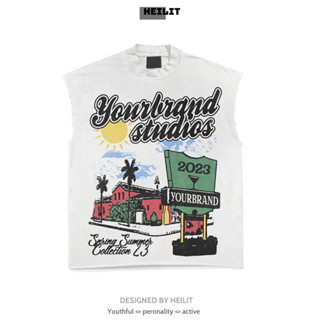 Áo Ba Lỗ Nam Họa Tiết Hình Studio Nổi Bật HeiLit Tank Top Nam Chất Vải Cotton Dày Dặn Thoải Mái