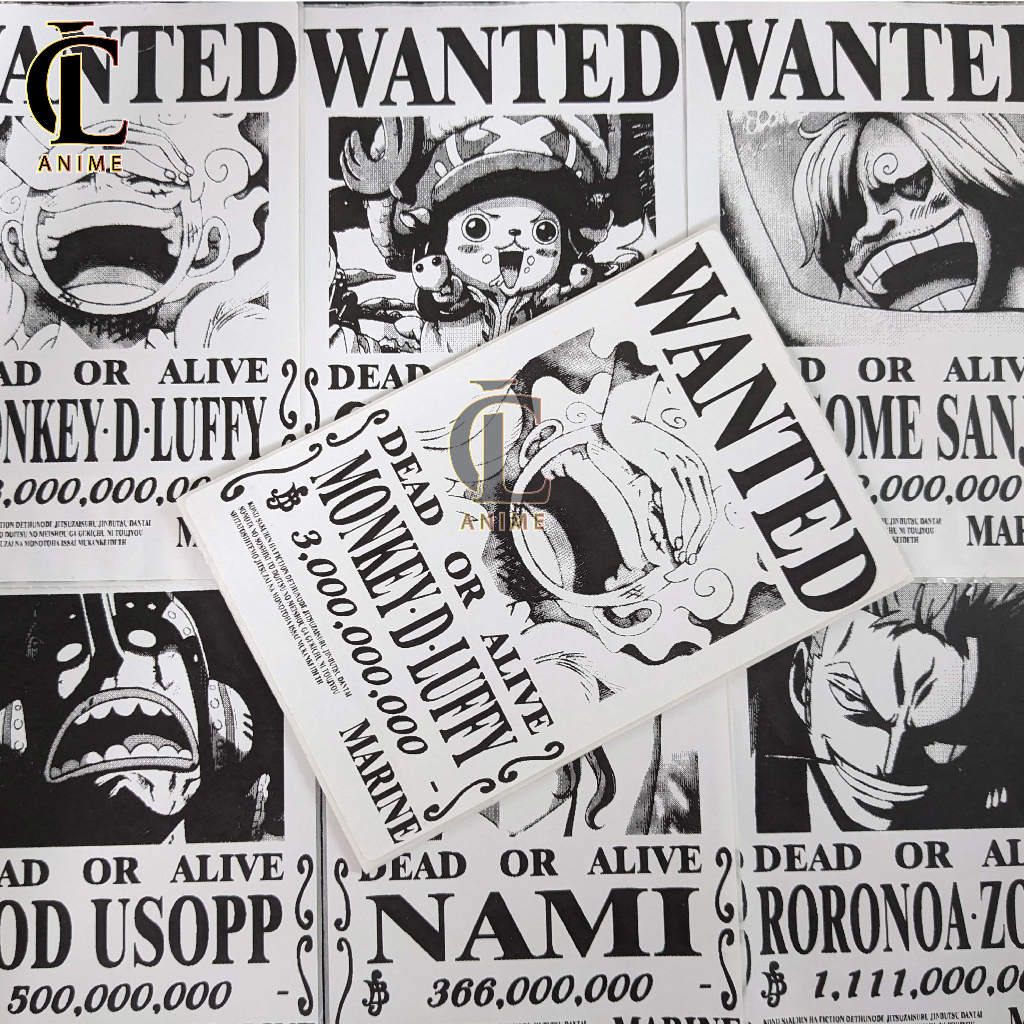 100 Poster Truy Nã One Piece Có Sẵn Keo Tranh Dán Tường Manga Decor,Trang Trí phòng,bàn làm việc,.. Giá Rẻ CLANIME
