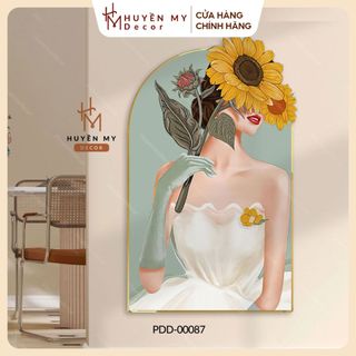 Tranh tráng gương phù điêu cô gái nghệ thuật,hiện đại,trang trí phòng khách, spa, homestay, phòng ngủ - huyền my decor