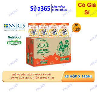 Thùng 48 hộp sữa tươi trái cây tươi vị cam nuvi 110ml