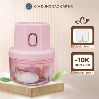 Máy Xay Mini Cầm Tay Đa Năng Sạc Pin Cao Cấp Xay Tỏi Ớt Hành Rau Củ Quả Dung Tích 250ml Cực Kì Tiện Lợi