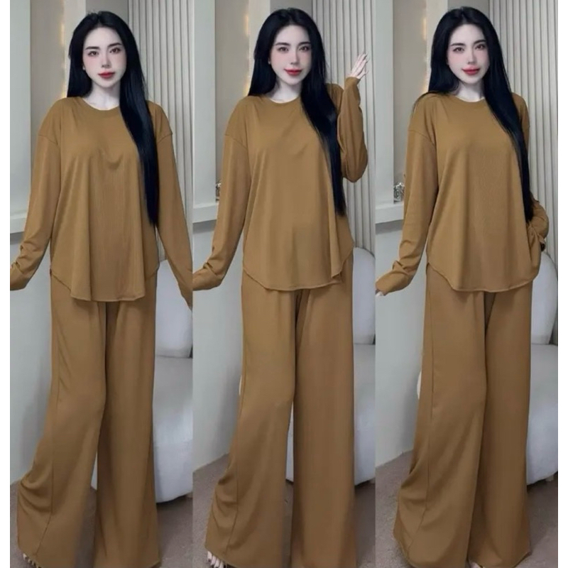 Bộ Ủ KEM , MẶC NHÀ TĂM LẠNH QUẦN ỐNG SUÔNG siêu mát cổ tròn (40kg-75kg)