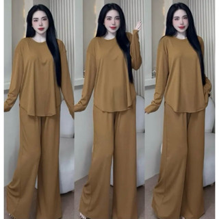 Bộ Ủ KEM , MẶC NHÀ TĂM LẠNH QUẦN ỐNG SUÔNG siêu mát cổ tròn (40kg-65kg)