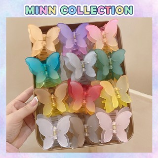  Kẹp bướm, kẹp càng cua cánh bướm màu sắc ombre thạch đẹp hottrend phong cách Hàn Quốc