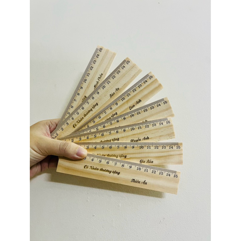 (Siêu rẻ) Thước gỗ khắc tên theo yêu cầu