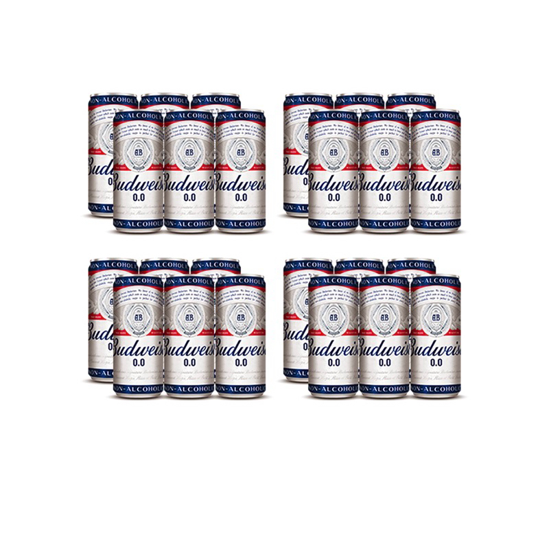 Bia Budweiser Sleek Can Thùng 24 Lon 330ml - Độ Cồn 0.0%