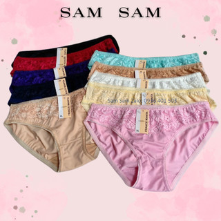 Quần lót nữ thun lạnh phối ren đáy lót kháng khuẩn hàng sản xuất tại Việt Nam lưng thấp Sam Sam