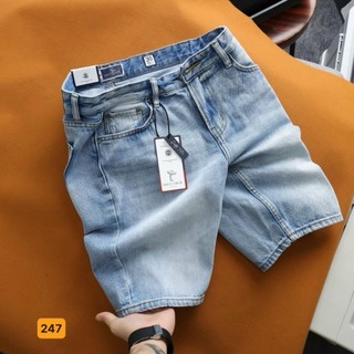 Quần short jean nam rách màu xanh chất bò - quần short jean nam co giãn thời trang cao cấp Luty_shop90 ms224