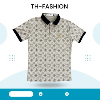 Áo Polo nam L.V cổ bẻ họa tiết thun basic cộc tay phong cách trẻ trung chuẩn form