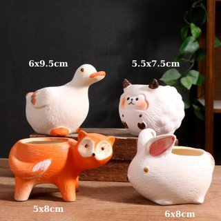 Chậu Trồng Cây Mini Hoạt Hình Động Vật Dễ Thương Thích Hợp Trồng Sen Đá Xương Rồng Trang Trí Bàn Làm Việc