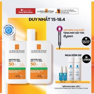 Bộ đôi sữa chống nắng La Roche-Posay Anthelios UVMUNE400 Oil Control Fluid 50ml