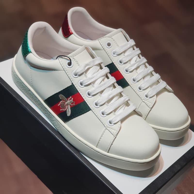 Giày GC Love,  Giày Thể Thao GC Chun + GC ong vàng rắn thêu Hàng Cao Cấp  Vanil Full Box Xanh