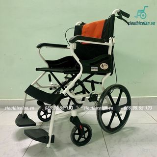Xe lăn du lịch gấp gọn lucass x92 - xe lăn cho người già gấp gọn, có phanh tay | bảo hành 12 tháng