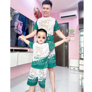 ❤️ GIÁ SẬP SÀN ❤️ Bộ đồ thun lạnh bia SAIGON nam nữ quẩn lửng áo tay cộc mặc nhà đi chơi tập gym trẻ trung năng động