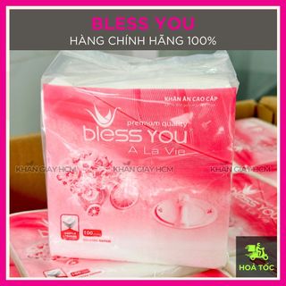 Giấy ăn bless you, khăn giấy vuông nhỏ 23x23 cm / đóng gói 12x12 cm - hàng chính hãng