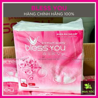 Giấy ăn bless you, khăn giấy vuông lớn 33x33 cm / đóng gói 16x16 cm - hàng chính hãng