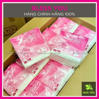 Combo 10 gói - giấy ăn bless you, khăn giấy vuông lớn 33x33 cm / đóng gói 16x16 cm - hàng chính hãng