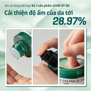 Combo giảm mụn Some By Mi AHA-BHA-PHA 30 Days Miracle (Serum 50ml, Kem 50ml)