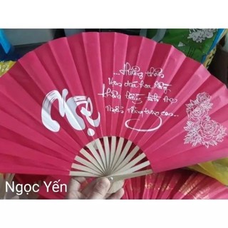 Quạt vải thư pháp 32cm quạt cầm tay đủ màu đủ chữ
