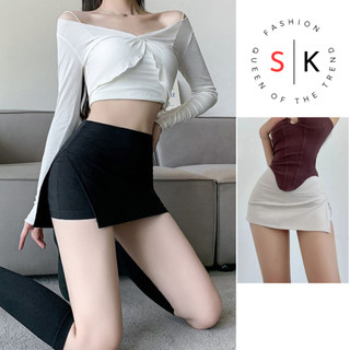 Chân Váy Ngắn Chữ A Xẻ Tà Đẹp, Chân Váy Mini Xẻ Hông Chất Umi Co Dãn Không Nhăn Cao Cấp Dễ Phối Đồ -8380SKB