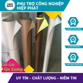 Teflon (PTFE);0.25mm X1000mm X 1000mm; Vải Chịu Nhiệt Với Chất Dính Silicone Chịu Được Nhiệt Độ Cao