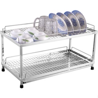 HÀNG THƯƠNG HIỆU Kệ Chén Bát Đứng 100% INOX 304 Đặt trên bàn bếp kệ 2 TẦNG có khay hứng nước