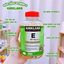 Viên uống vitamin E Kirkland hỗ trợ làm đẹp giảm nếp nhăn giảm rụng tóc hàng chuẩn Mỹ