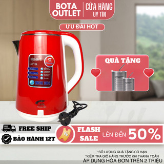 Ấm siêu tốc inox thái lan 2 lớp cách nhiệt 2.5l - ấm siêu tốc sôi nhanh, an toàn, tiện dụng