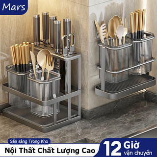MARS Kệ để dao gắn tường Ống đựng đũa muỗng,Thép cacbon + acrylic Chất lượng cao mà không cần khoan