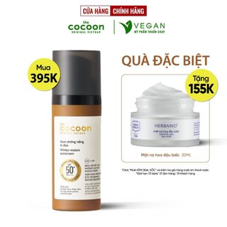  Kem chống nắng bí đao Cocoon 50ml quang phổ rộng - VEGAN - Mỹ phẩm thuần chay