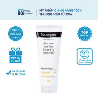 Sữa Rửa Mặt Sạch Sâu Kiểm Soát Dầu Nhờn Neutrogena Deep Clean Foaming Cleanser 175g - Vanh Cosmetics