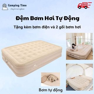 Đệm hơi, nệm hơi tự bơm moutainhiker dày 40cm kèm bơm tự động phù hợp 2- 3 người na72