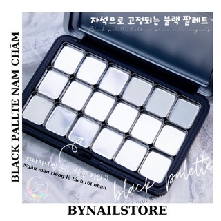 Pallete pha màu hộp màu đen cố định khay bằng nam châm
