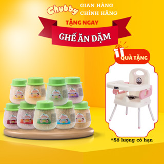 SET 9 HŨ CHÁO HẠT VỠ RAU CỦ CHUBBY ( được tặng ghế ăn dặm )