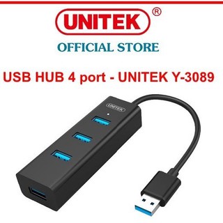 Hub USB ✨Free Ship✨ Hub Chia USB 4 Cổng Chuẩn 3.0 UNITEK Y-3089-Hỗ trợ truyền data đến 5Gbps