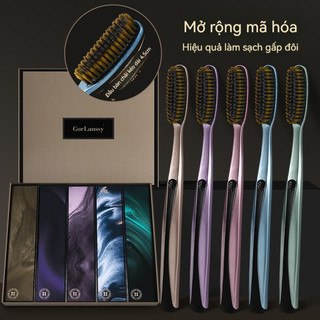 Đầu bàn chải mở rộng bàn chải đánh răng lông mềm nam mở rộng đầu bàn chải hộ gia đình hộp quà tặng cao cấp 5pcs