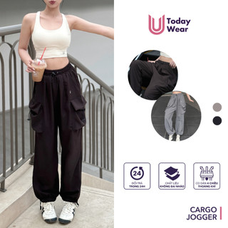Quần jogger túi hộp thể thao Cargo nam nữ ống rộng phối dây rút thời trang Today U Wear