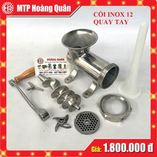 Máy xay thịt, cối đùn thịt quay tay - cối inox 12