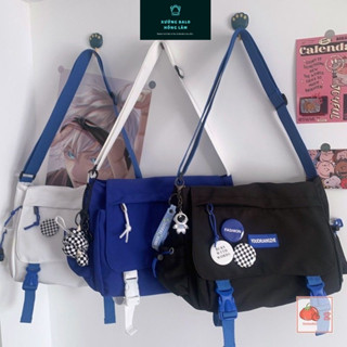 Túi Đeo Chéo Chất Canvas Bố - Túi Đeo Chéo Unisex Nam Nữ Có Kéo Khóa Trong ( Chéo Khóa Ngang)