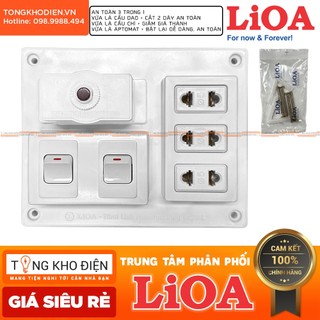 Bảng Điện Nổi LiOA 15A Có 3 Ổ Cắm + 2 Công Tắc, CB chống quá tải [CHÍNH HÃNG]