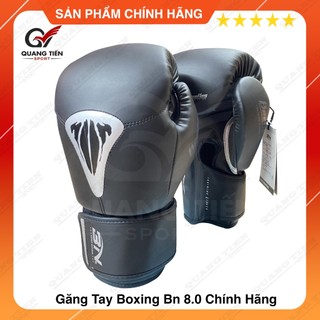 Găng tay boxing bn 8.0 2025 cao cấp chính hãng - màu đen