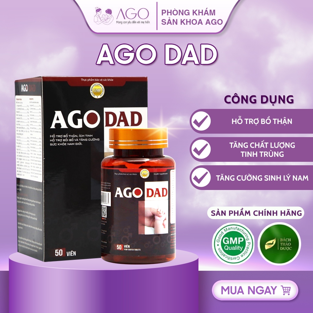 Ago Dad - Hỗ trợ bổ thận, tăng chất lượng tinh trùng, tăng cường sinh lý nam (50 viên) ..