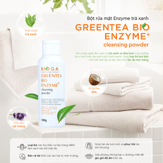 Bột rửa mặt Bioga Derma Enzyme trà xanh Greentea Bio Enzyme+ Cleansing Powder 100g