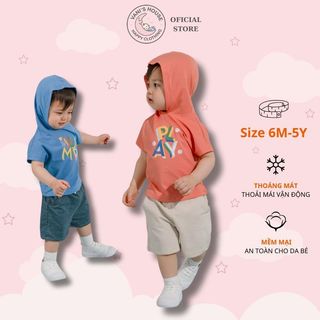 Áo cộc tay có mũ cho bé trai bé gái mùa hè chaang olympia boss2024d05